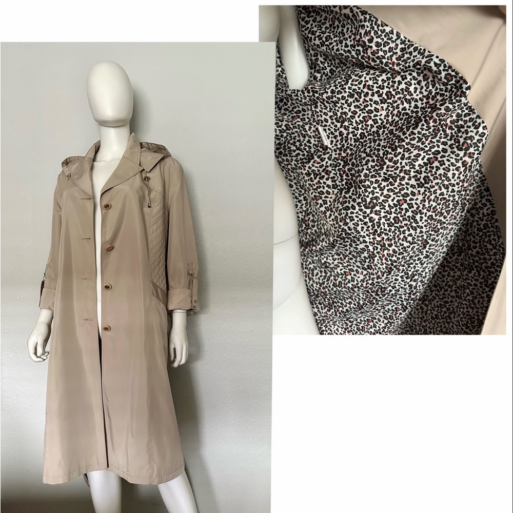 WOMEN PLUS SIZE TRENCH COAT HOODED BELTED COAT LINED COLLARED SINGLE-BREASTED - Picture 4 of 13